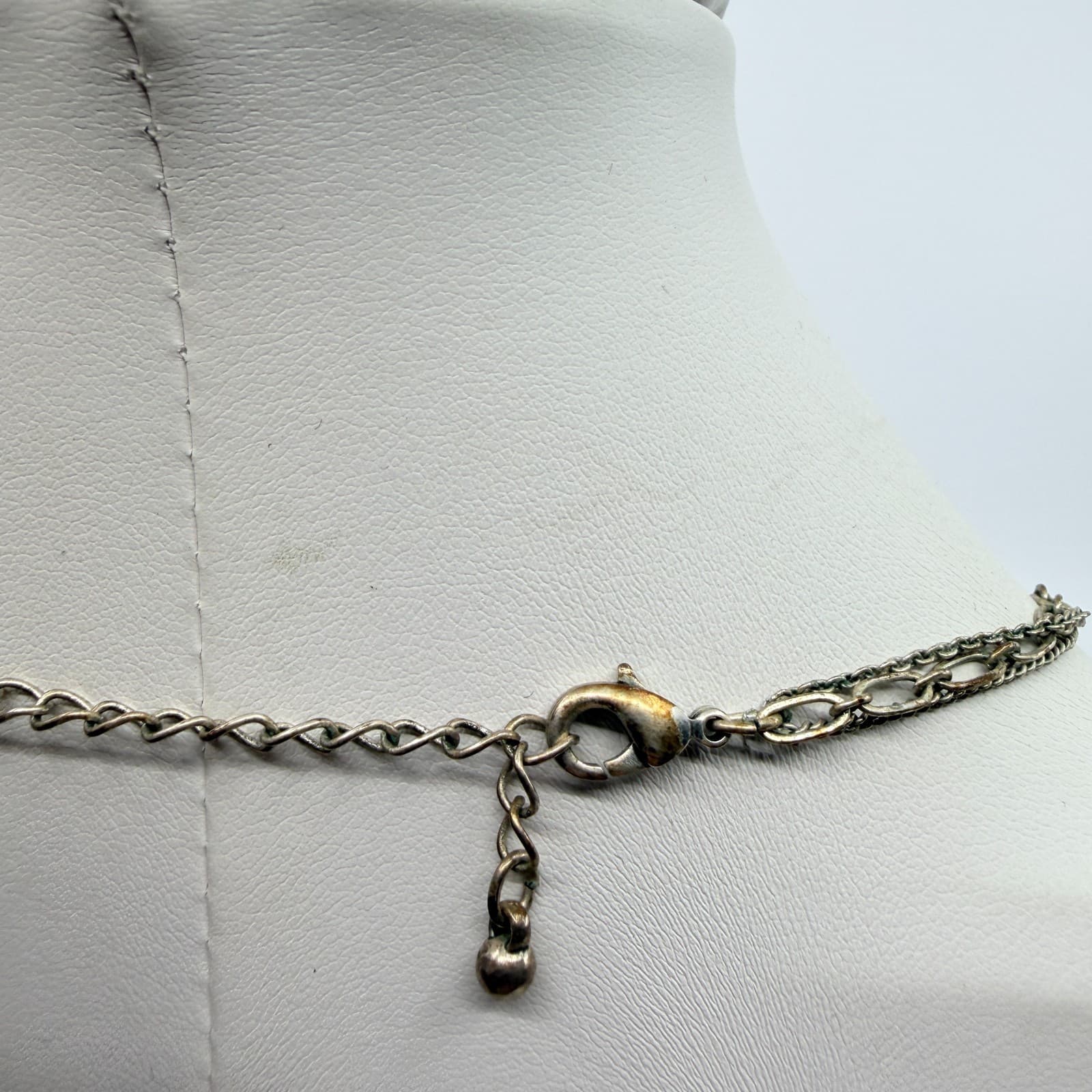 Vintage Silver Tone Yellow Floral Bib Statement Necklace Mixed Media Charms Boho - Thumbnail 8