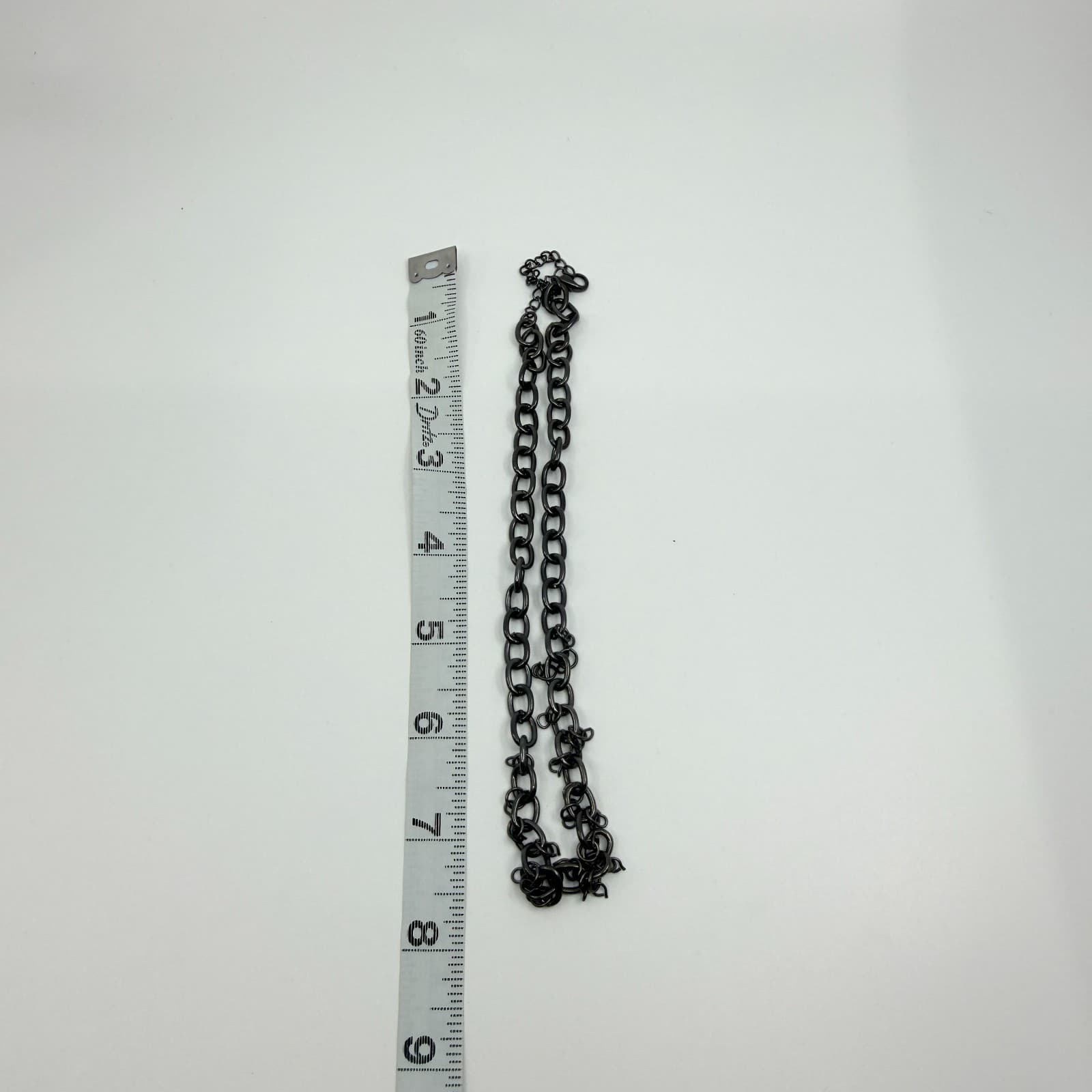 Vintage Gunmetal Tone Chain Necklace Multi Link Dainty Minimalist Goth Bold Y2K - Thumbnail 10
