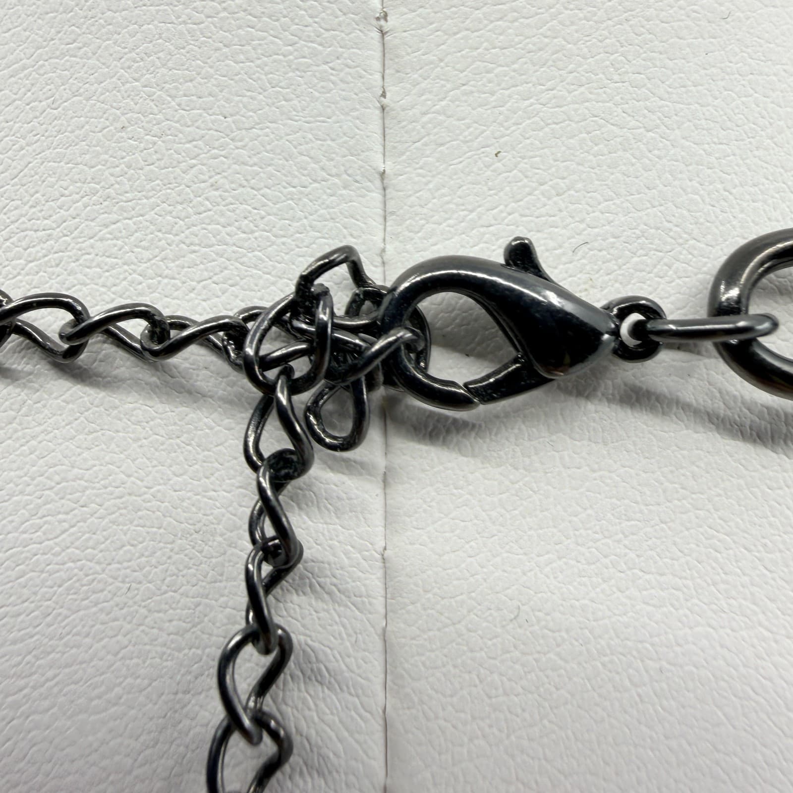 Vintage Gunmetal Tone Chain Necklace Multi Link Dainty Minimalist Goth Bold Y2K - Thumbnail 8