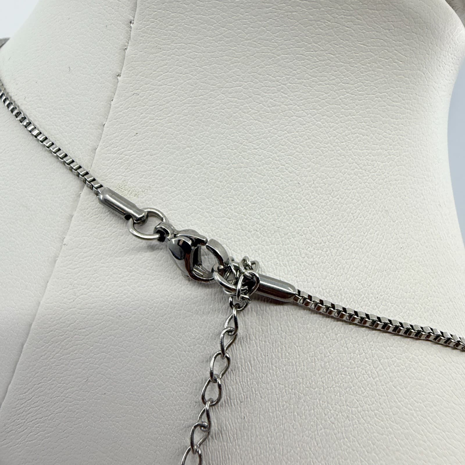 Vintage Silver Tone Starfish Pendant Necklace Teal Faux Turquoise Beachy Boho - Thumbnail 6