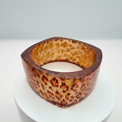 Bracelet Vintage Leopard Print Resin Bangle Chunky Statement Bold Y2K Boho 90s - Thumbnail 7