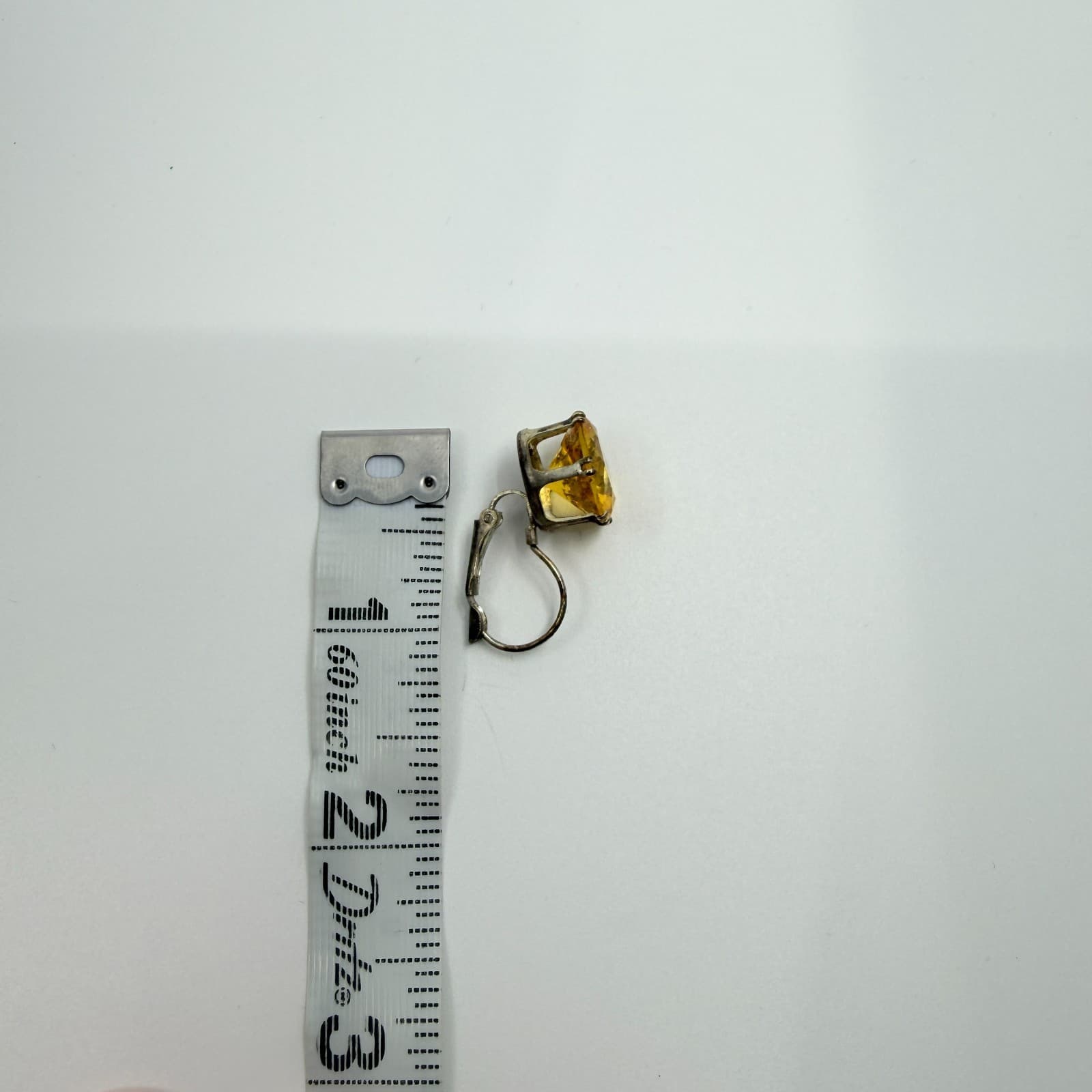 Vintage Silver Tone Yellow Round Faceted Drop Leverback Earrings Minimalist Boho - Thumbnail 9