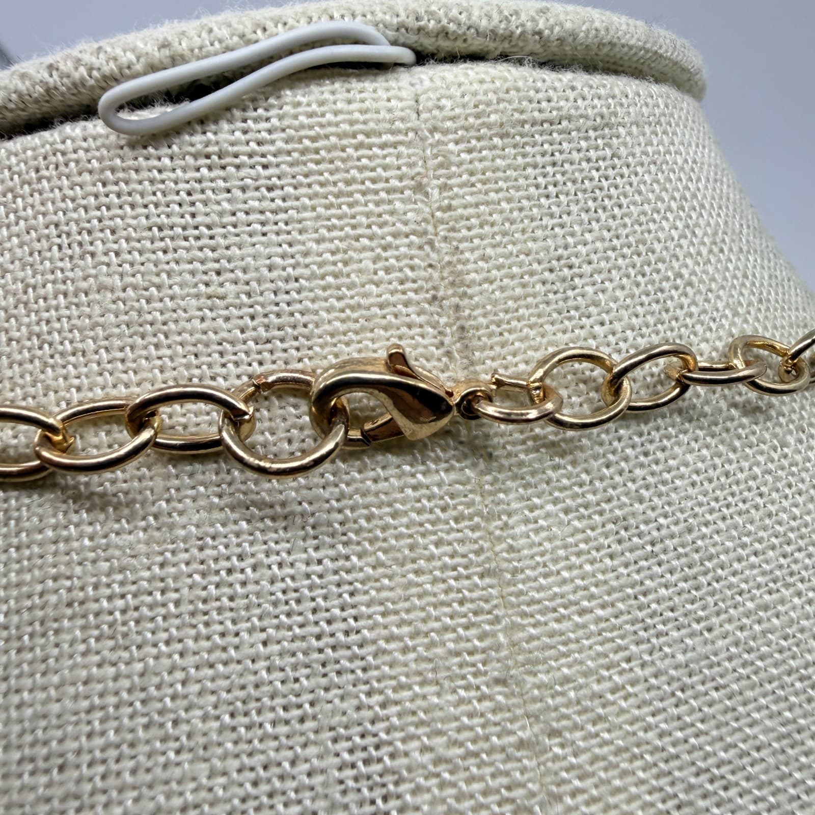 Vintage Gold Tone Long Beaded Necklace Animal Print Leopard Statement Boho 90s - Thumbnail 6