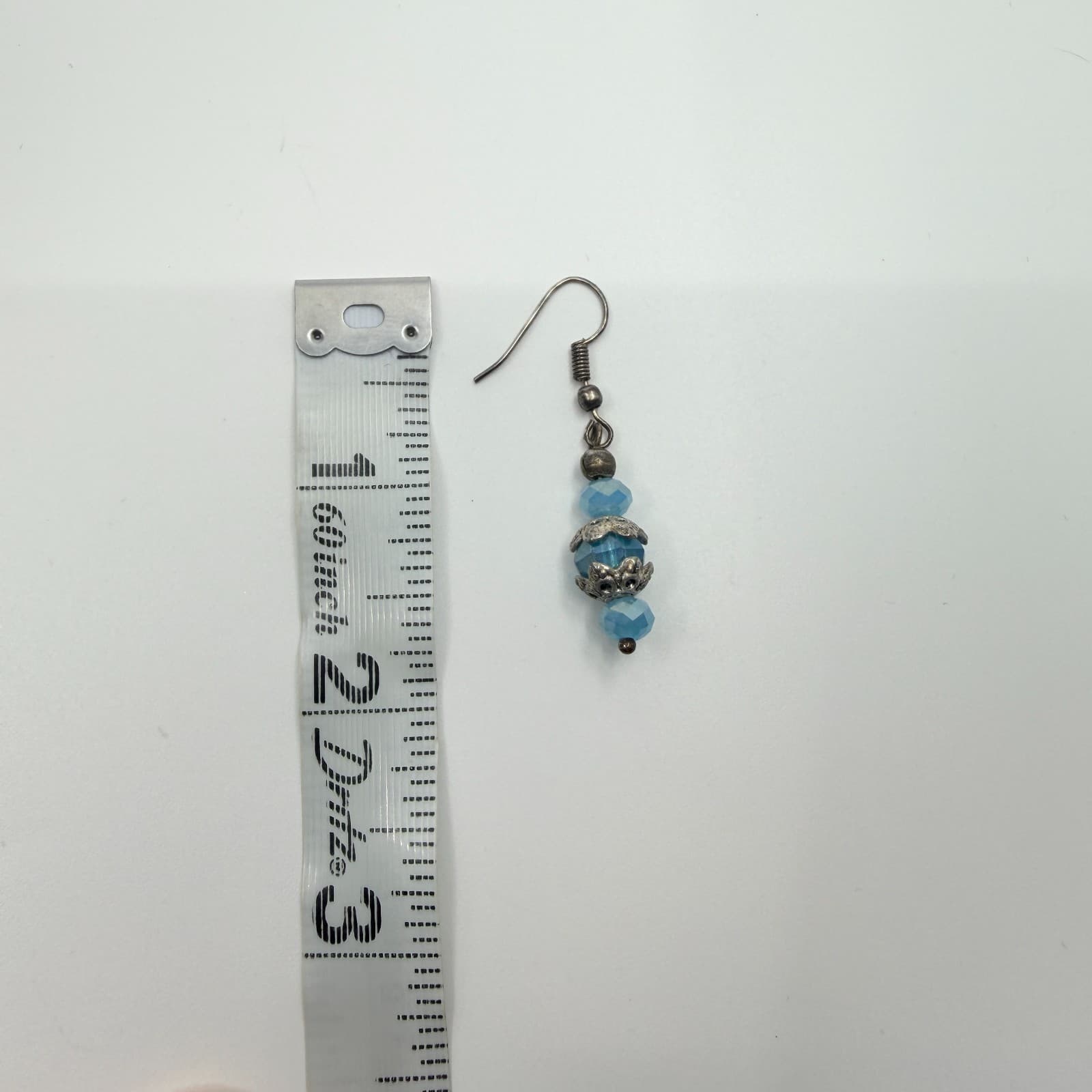 Vintage Blue Crystal Beaded Jewelry Set Elephant Charm Bracelet Dangle Earrings - Thumbnail 14