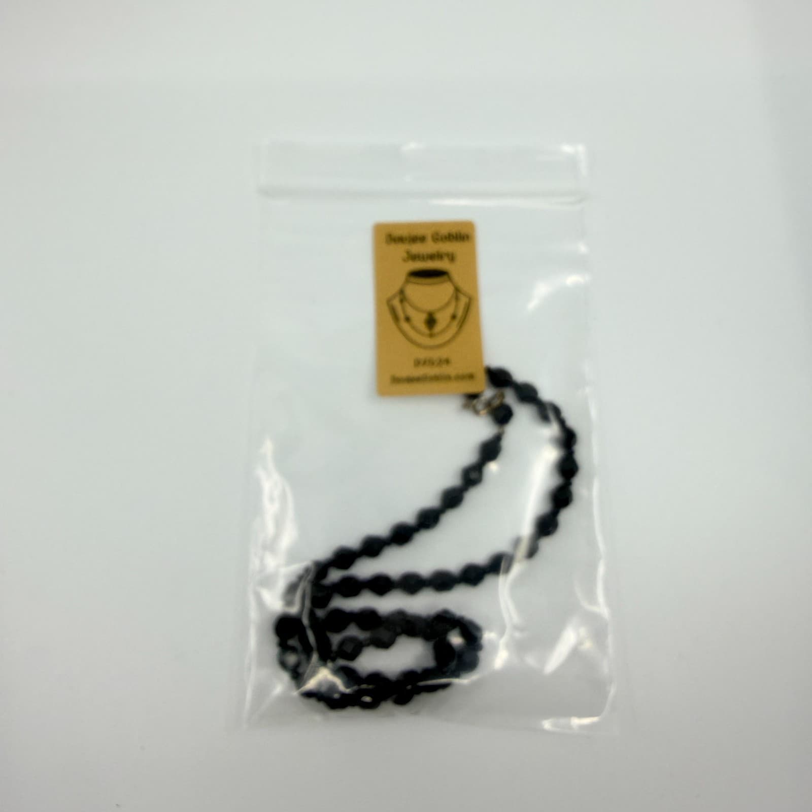 Vintage Black Beaded Necklace Faceted Glass Crystal Graduated Statement Retro 90 - Thumbnail 11