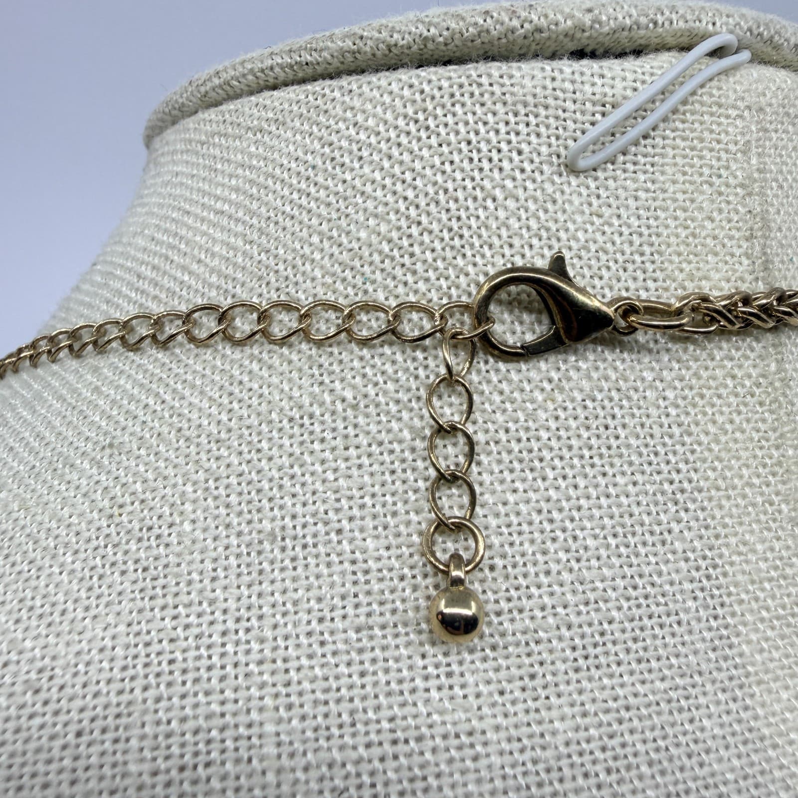 Vintage Gold Tone Orange Faceted Pendant Tassel Necklace Long Boho Statement 90s - Thumbnail 7