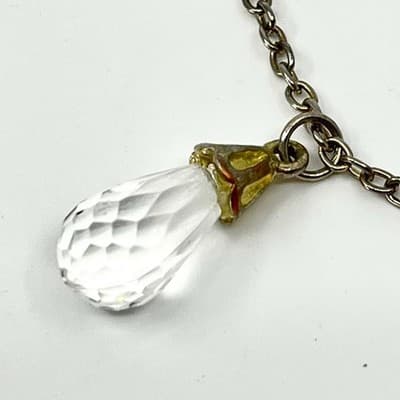 Vintage Gold Tone Heart Key Pendant Necklace Crystal Drop Charm Y2K Aesthetic - Thumbnail 8