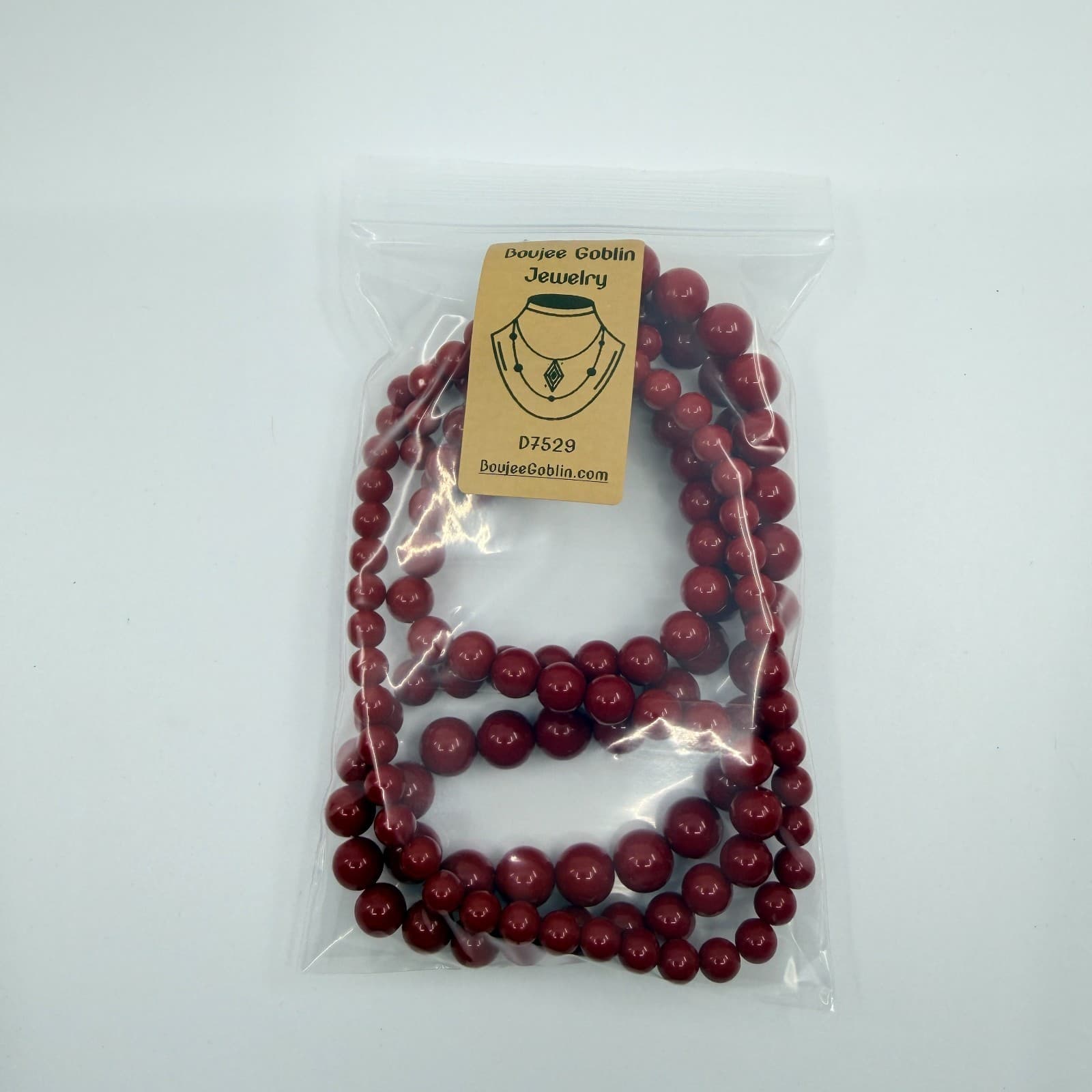 Vintage Red Beaded Multi Strand Necklace Layered Statement Bold Chunky Retro 90s - Thumbnail 10