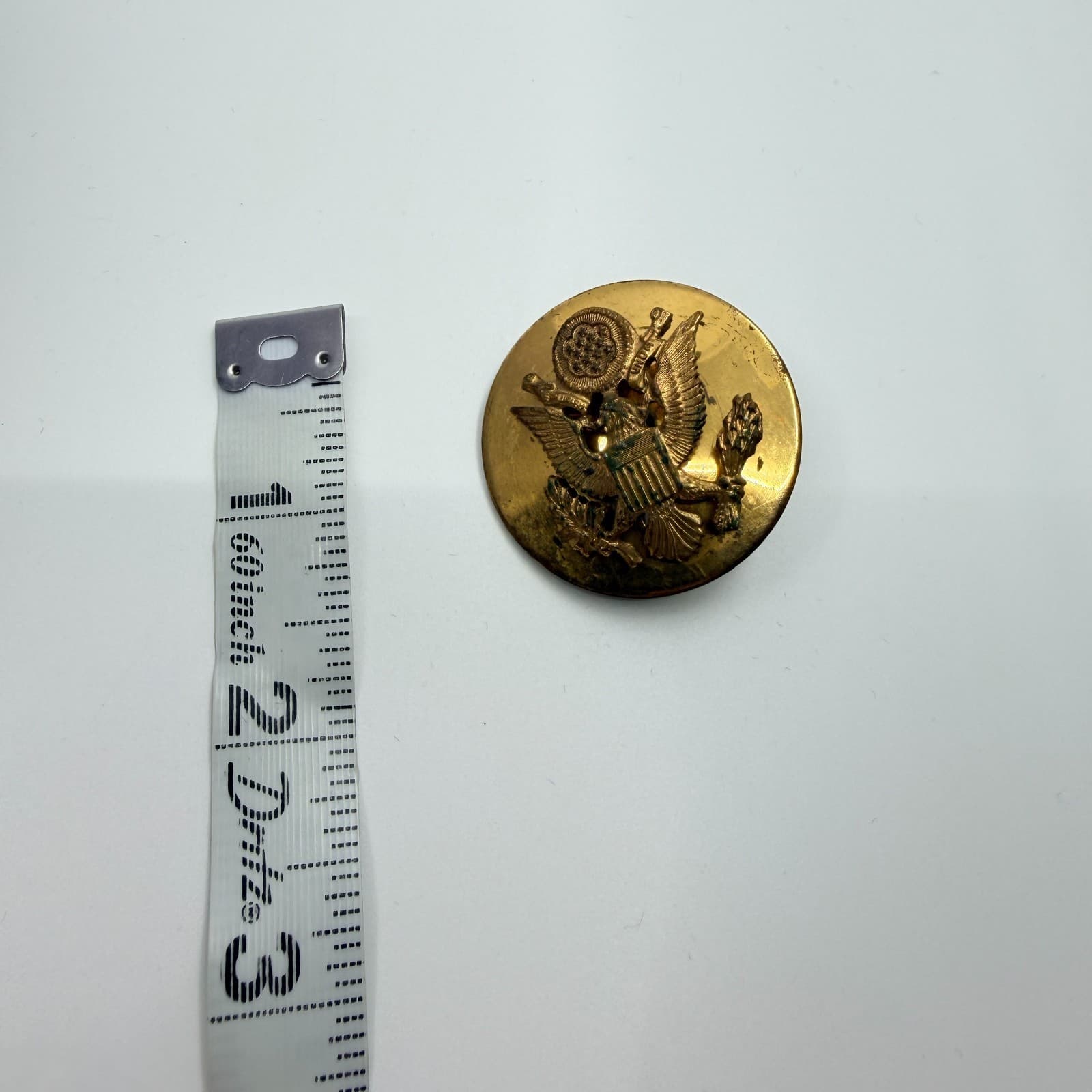 VTG US Army Great Seal Eagle Enlisted Hat Badge Screw Back Insignia Brass Tone - Thumbnail 6