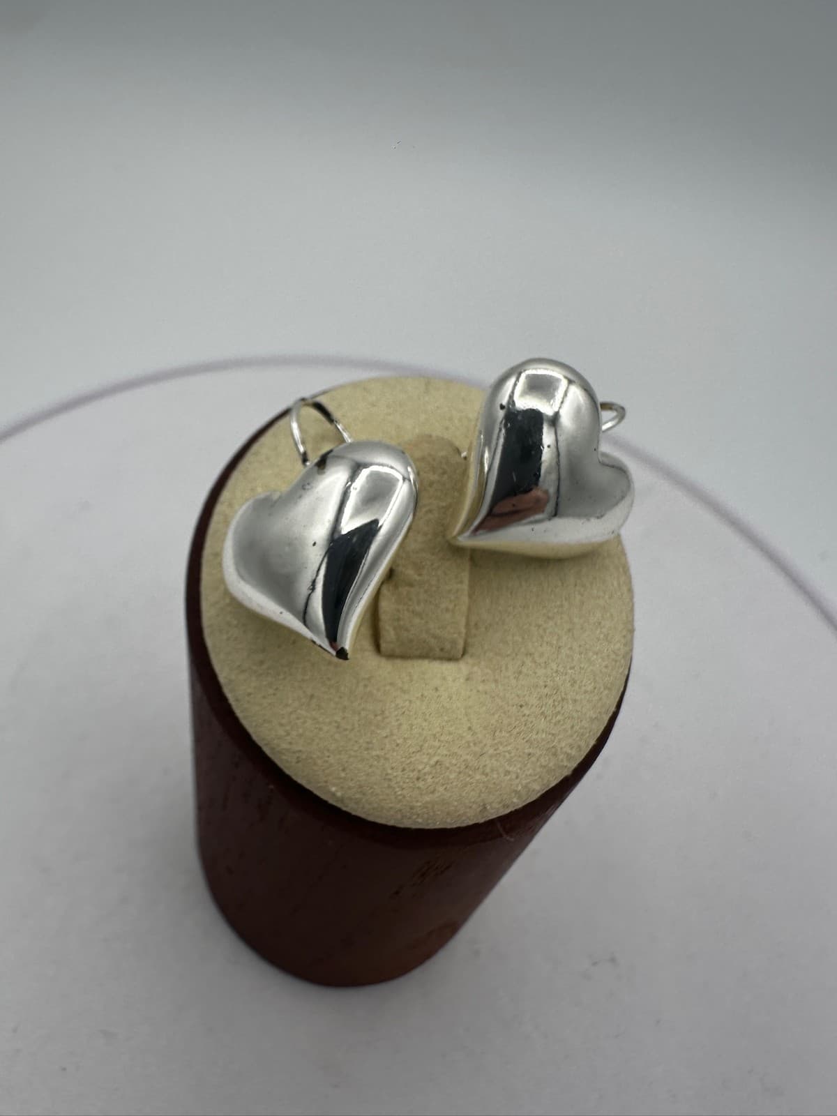 Vintage Silver Puff Heart Earrings Y2K Chunky Valentine Trendy Cute