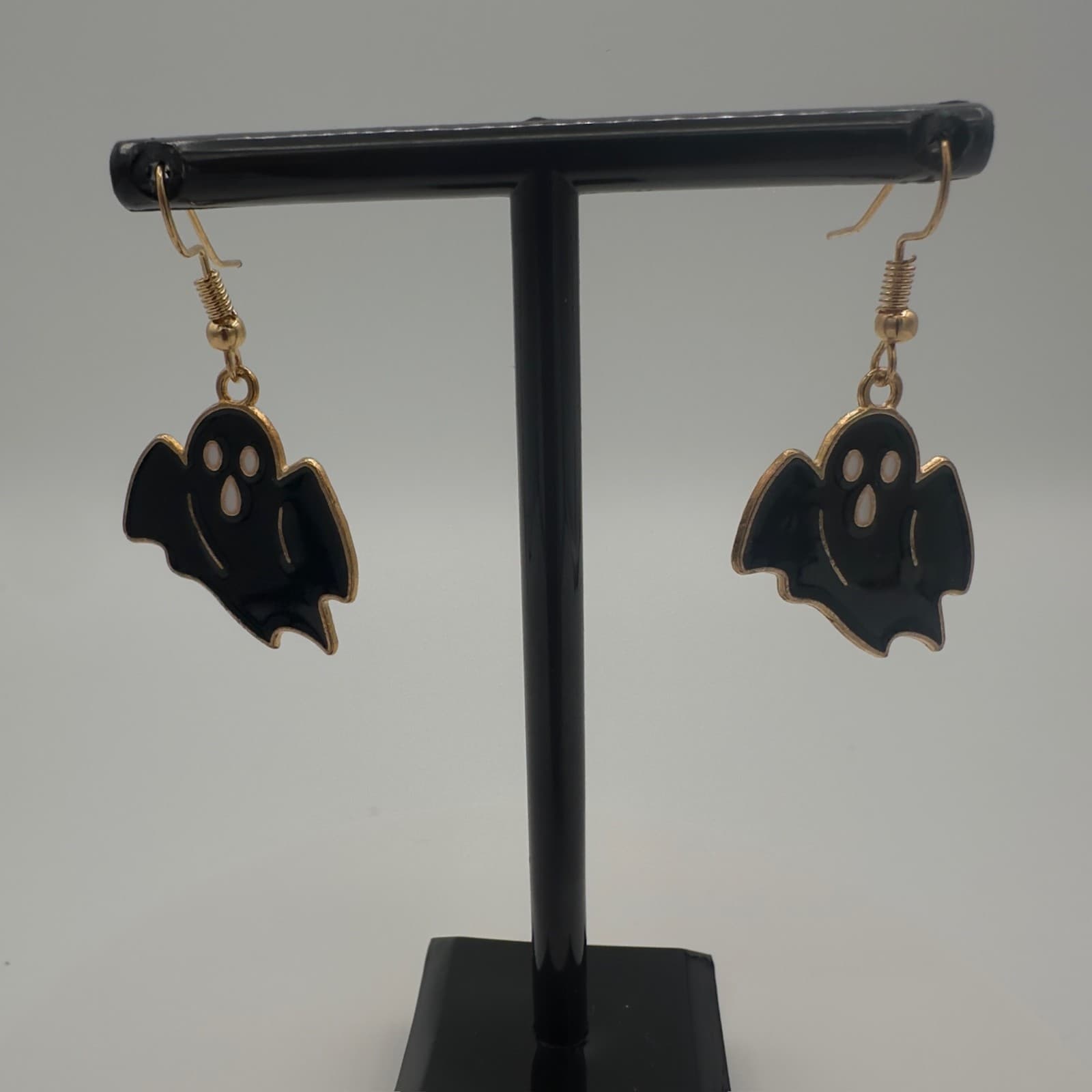 Vintage Gold-Tone Textured Abstract Drop Earrings Lightweight Boho Style - Thumbnail 4