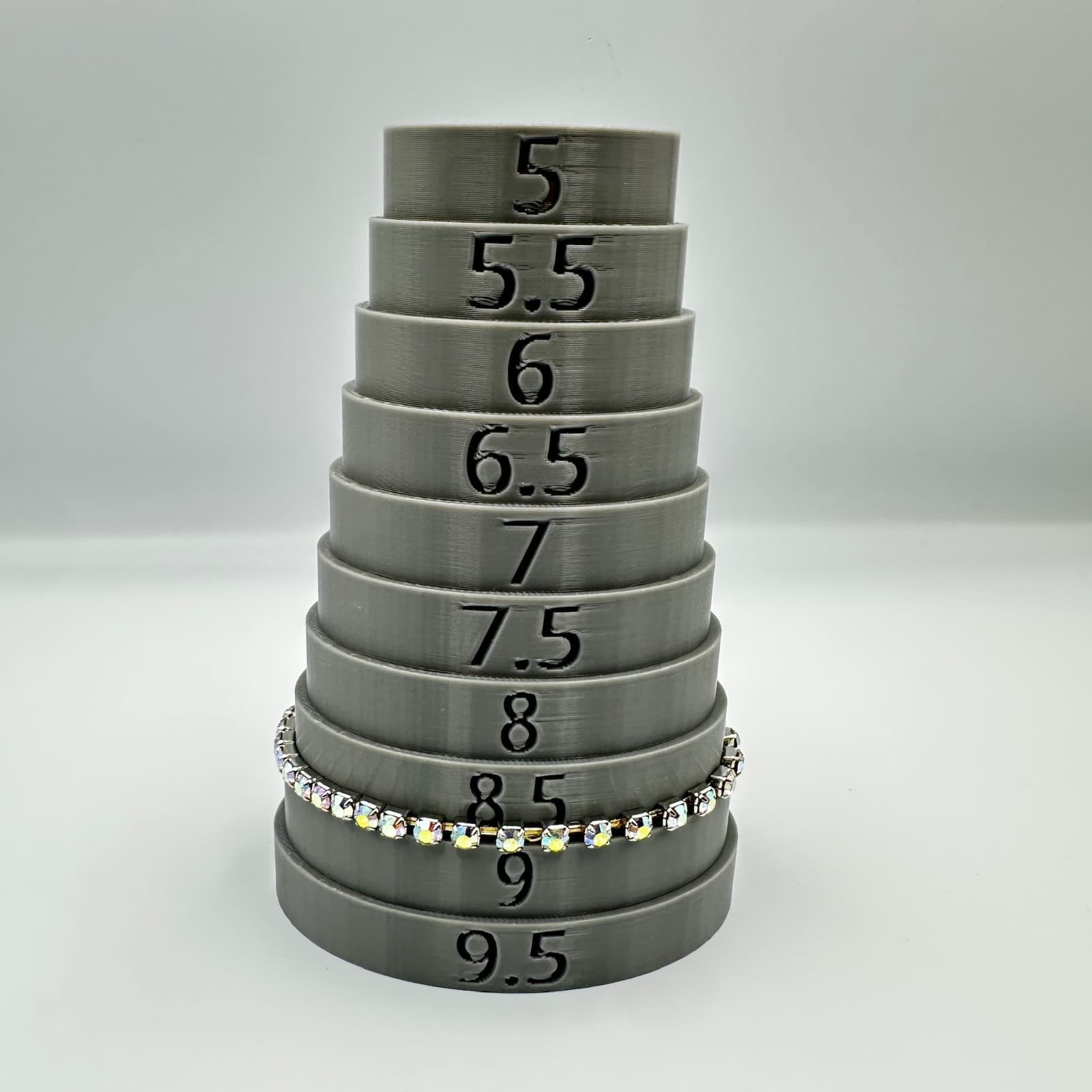 Silver Tone Aurora Borealis Rhinestone Tennis Bracelet Y2K Sparkle - Thumbnail 6