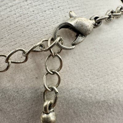 Vintage Silver-Tone Classic Adjustable Turquoise Pendant Lobster Necklace - Thumbnail 5