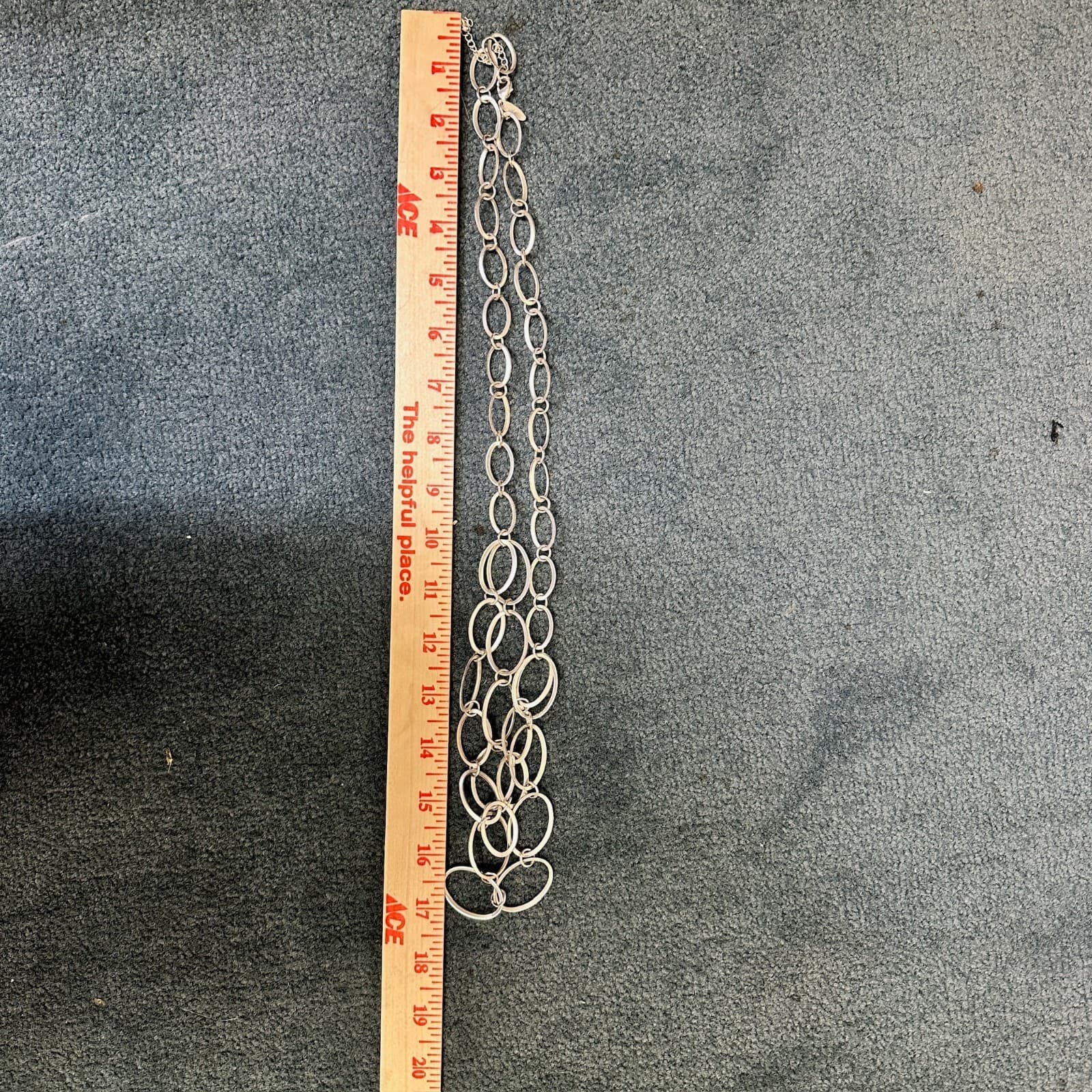 New York Silver-Tone Classic Oval Link Chain Layered Statement Lobster Necklace - Thumbnail 7