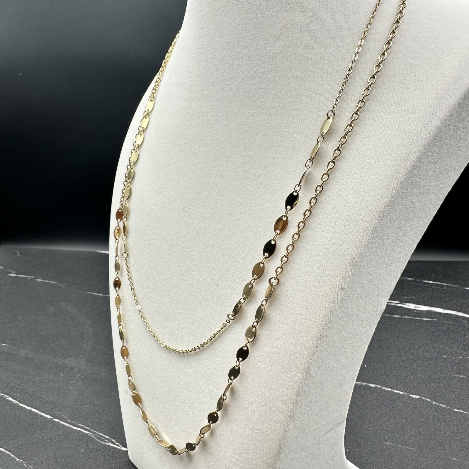 Vintage Sugarfix Gold-Tone Oval Link Chain Collectible Retro Lobster Layered - Thumbnail 4