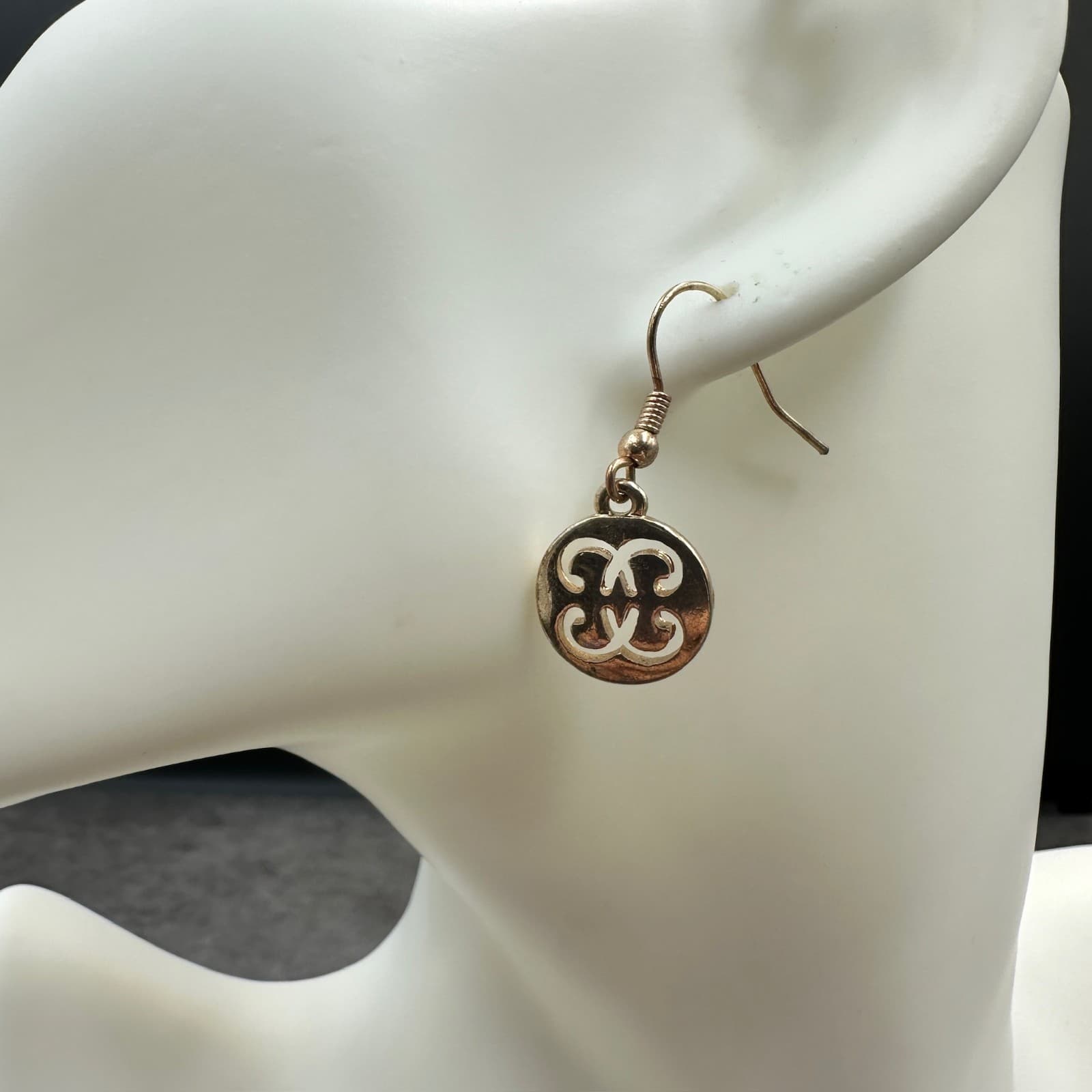 Vintage Gold-Tone Spiritual Symbolic Fashion Pierced Hook Dangle Drop Earrings - Thumbnail 3