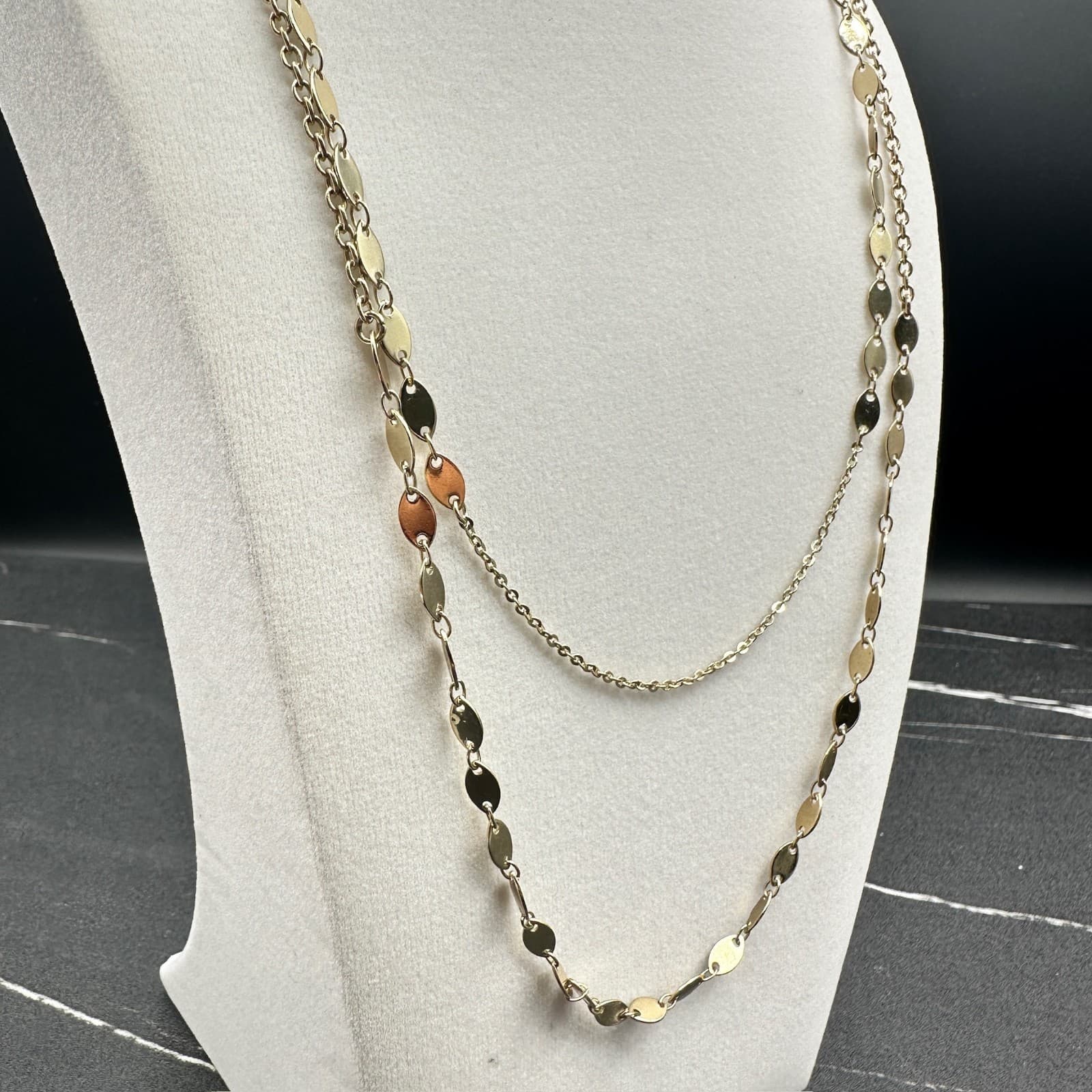 Vintage Sugarfix Gold-Tone Oval Link Chain Collectible Retro Lobster Layered - Thumbnail 3
