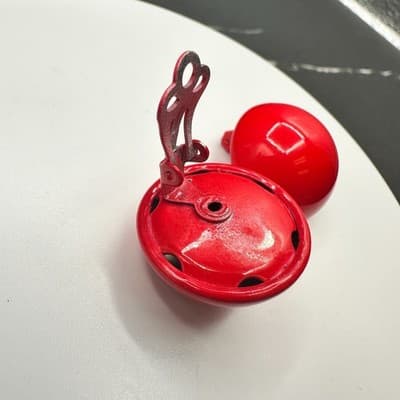 Vintage 90s Red Dome Earrings Boho Retro Women's Classic Fashion Jewelry - Thumbnail 5