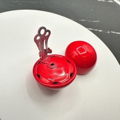 Vintage 90s Red Dome Earrings Boho Retro Women's Classic Fashion Jewelry - Thumbnail 4