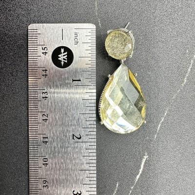 Vintage 90s Silver Tone Glass Drop Earrings Statement Women's Classic Jewelry - Thumbnail 12