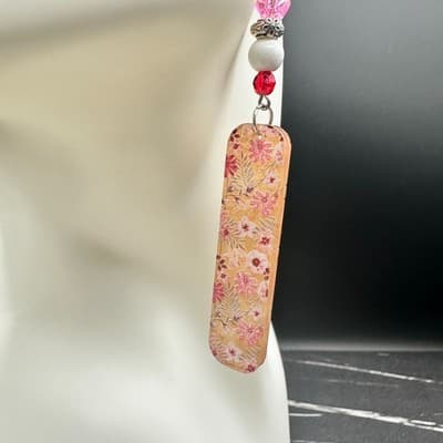 VTG Colorful Cluster Drop Earrings Gold Tone Oval Cabochon Multicolor Dangle - Thumbnail 3