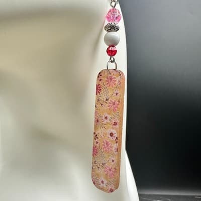 VTG Colorful Cluster Drop Earrings Gold Tone Oval Cabochon Multicolor Dangle - Thumbnail 4