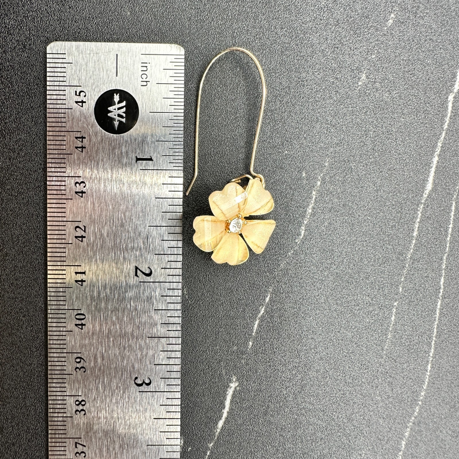 Contemporary Gold-Tone Glass Plastic Petals Bicego Petali Flower Dangle Earrings - Thumbnail 12
