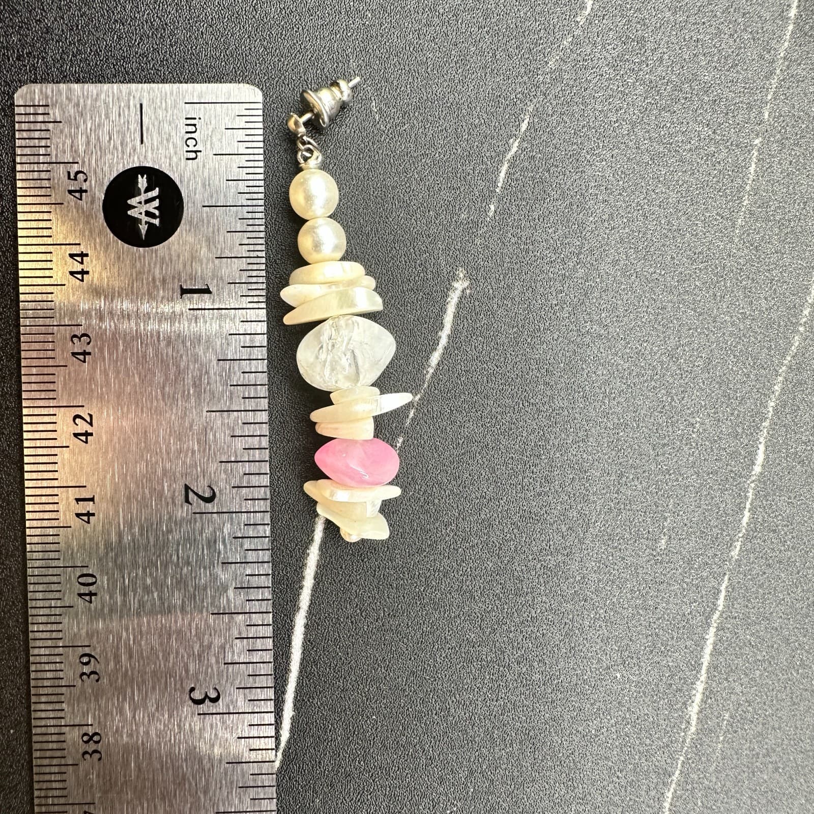 Vintage Handmade Women's Multi Mother Of Pearl Glass Fashion Dangle Earrings - Thumbnail 11
