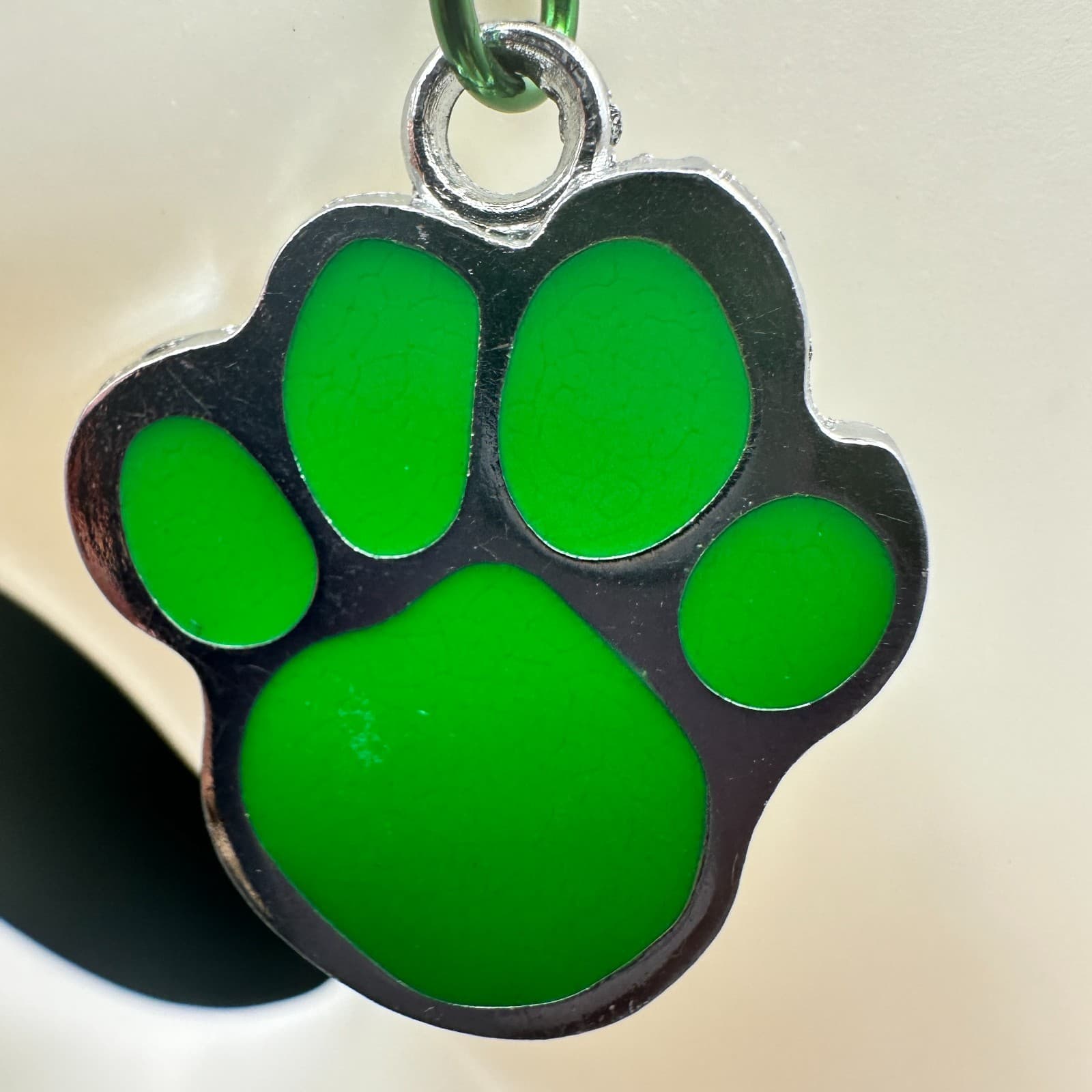 Green Paw Print Dangle Earrings Pet Lover Cute Casual Style - Thumbnail 7
