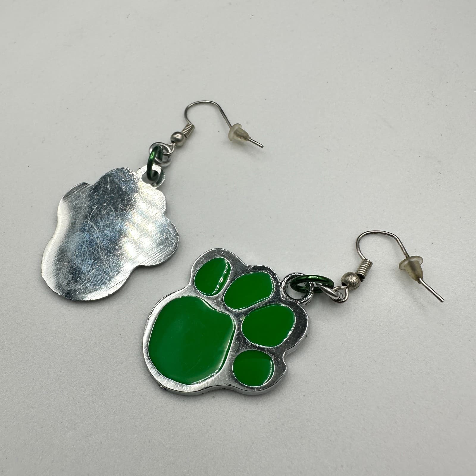 Green Paw Print Dangle Earrings Pet Lover Cute Casual Style - Thumbnail 11