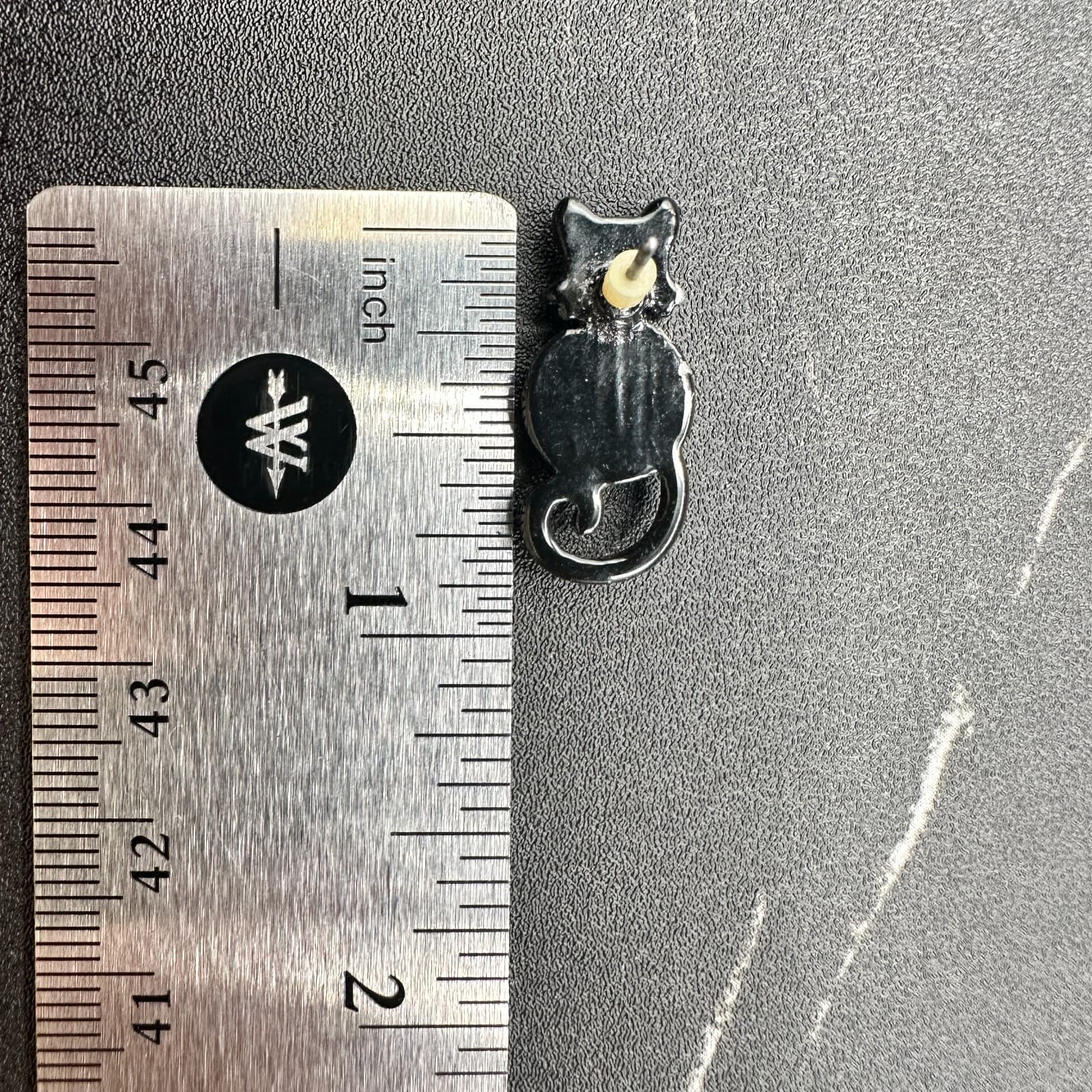 Vintage Black & Purple Rhinestone Cat Earrings Whimsical Halloween Style - Thumbnail 9