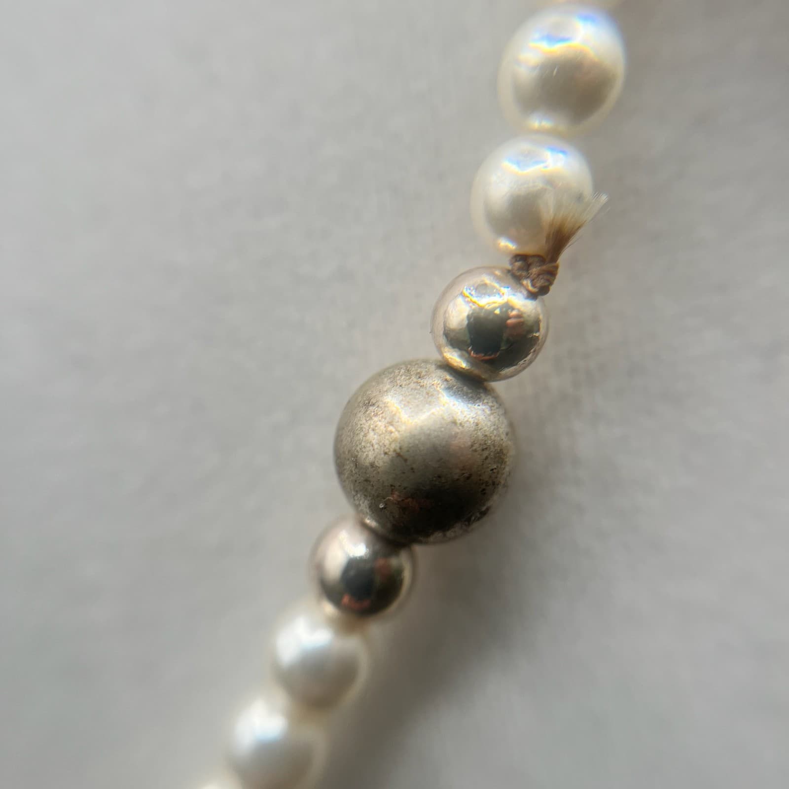 Vintage Faux Pearl & Metal Beads Gold Tone Long Necklace Women's Jewellery - Thumbnail 4