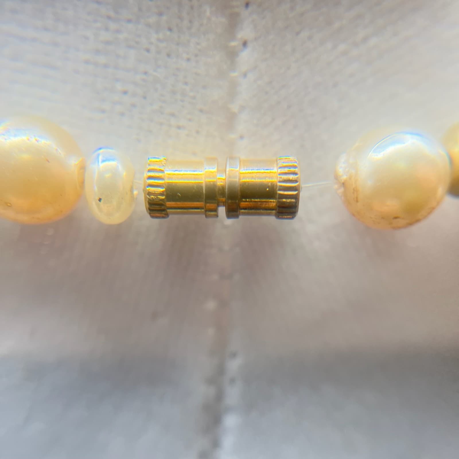 Vintage Light Gold Pearl Gold Tone Spacer Beads Necklace Double Strand Jewellery - Thumbnail 8