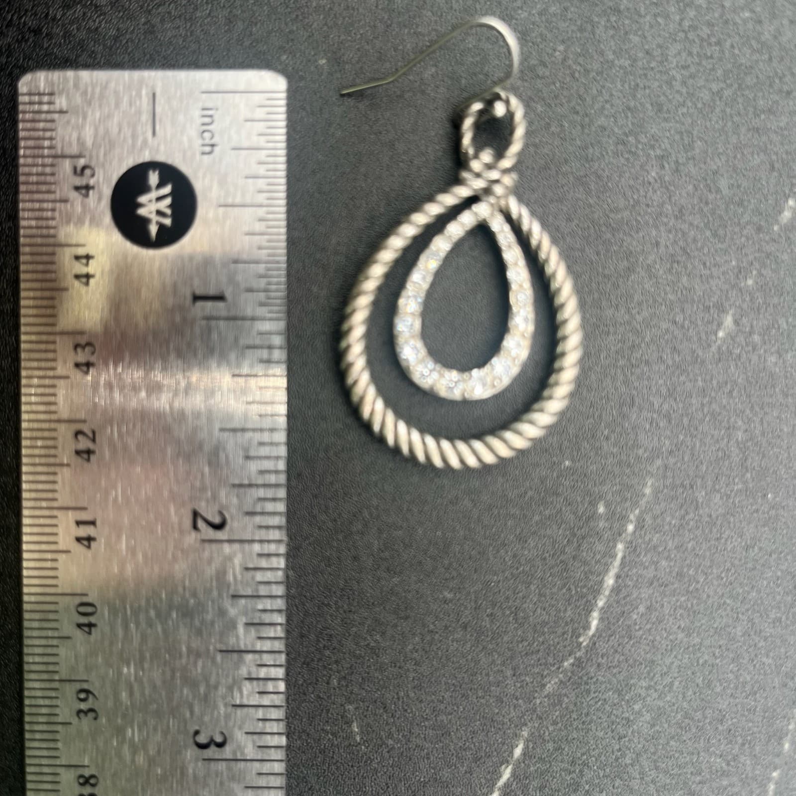 Vintage Silver-Tone Dangle Drop Earrings Twisted Rope Women's Fashion Jewelry - Thumbnail 7