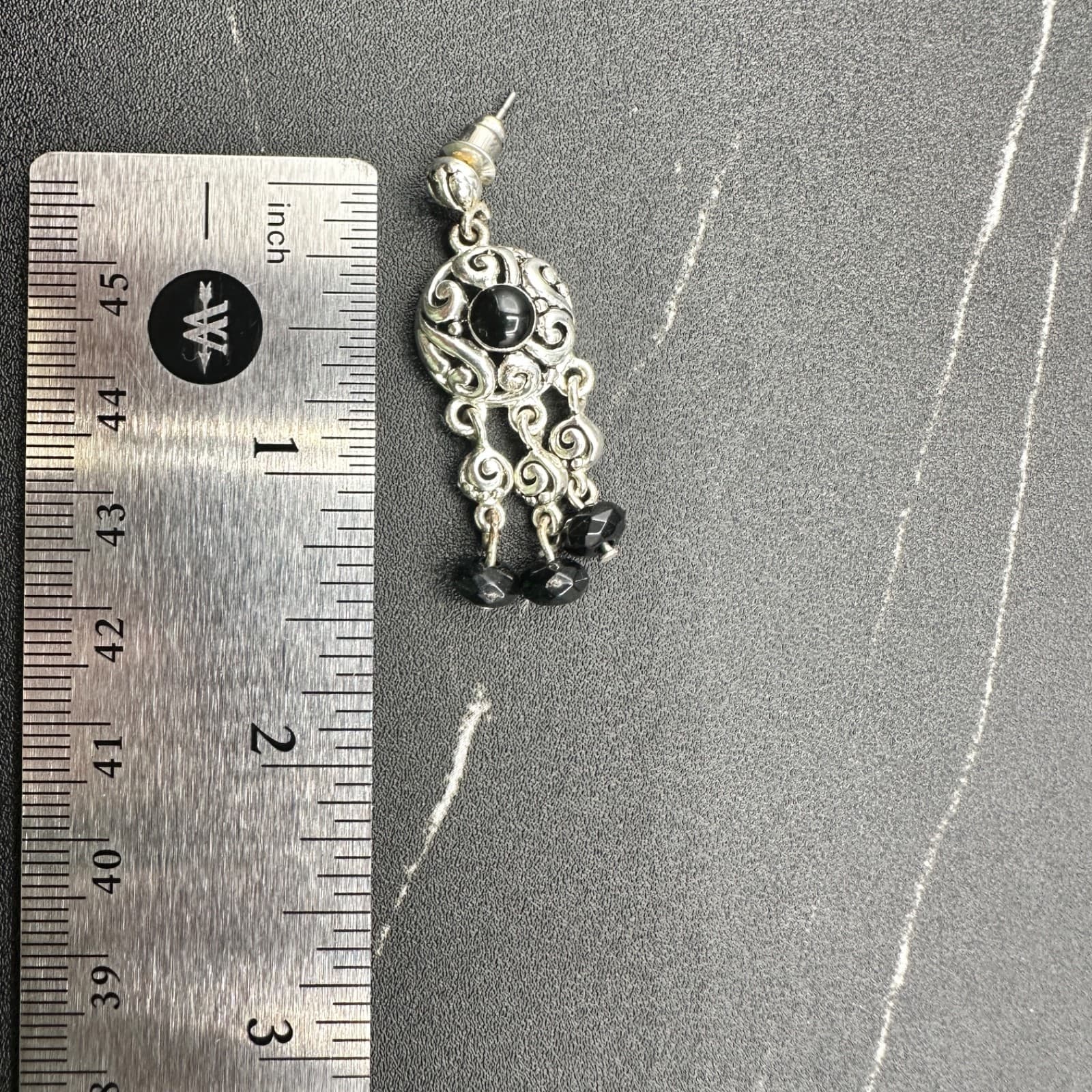 Avon VTG Silver Tone Filigree Dangle Earrings Black Beads Boho Statement Jewelry - Thumbnail 13