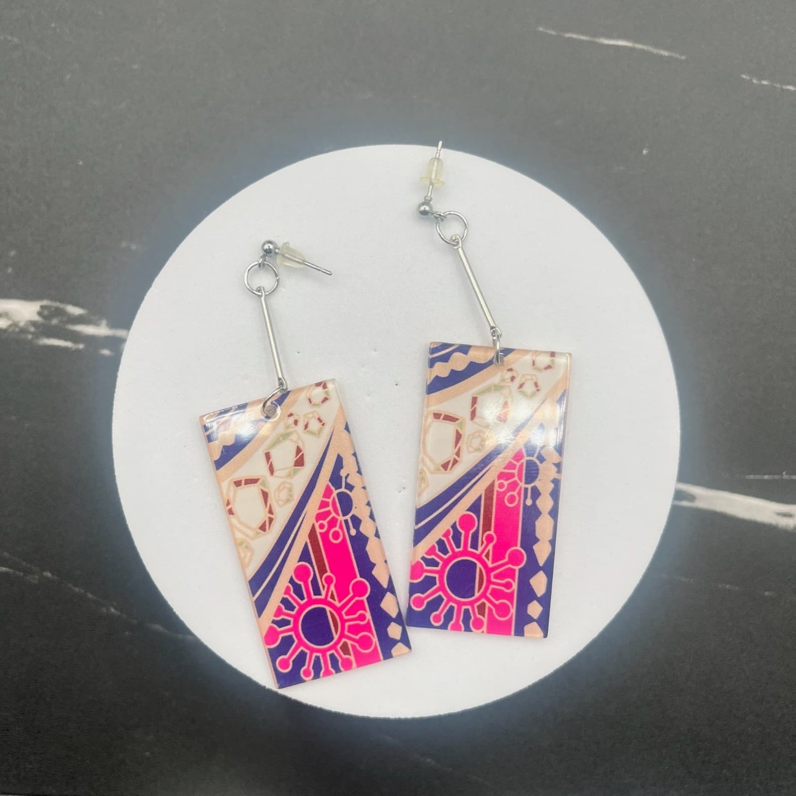 Vintage Y2K Geometric Pattern Women's Dangle Earrings Classic Fashion Jewelry - Thumbnail 10