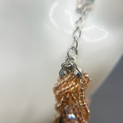 Vintage Y2K Multi-Strand Agate Natural Stone Bracelet Seed Beads Boho Statement - Thumbnail 8