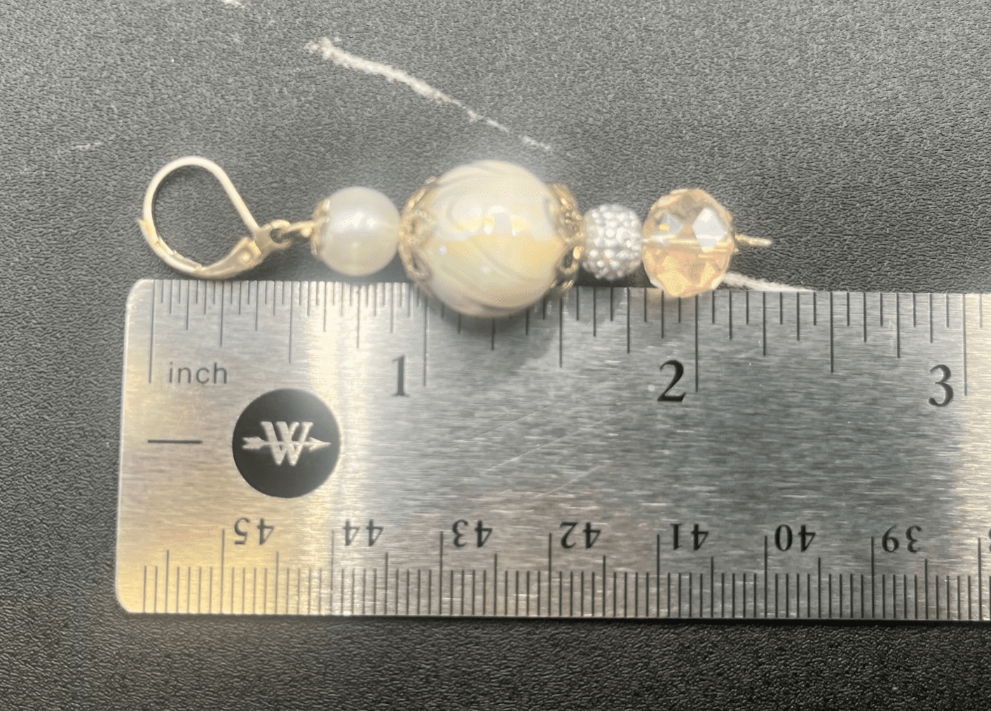 Vintage Pink Crystal Pearl Dangle Earrings Leverback Statement Jewellery - Thumbnail 7