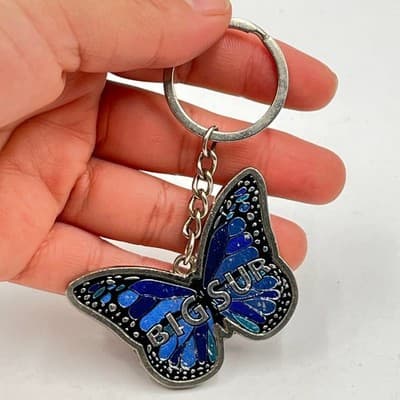 Big Sur Blue Butterfly Keychain Enamel California Souvenir Nature Travel Gift - Thumbnail 5