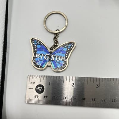 Big Sur Blue Butterfly Keychain Enamel California Souvenir Nature Travel Gift - Thumbnail 7