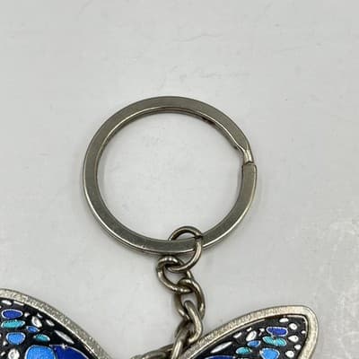 Big Sur Blue Butterfly Keychain Enamel California Souvenir Nature Travel Gift - Thumbnail 2