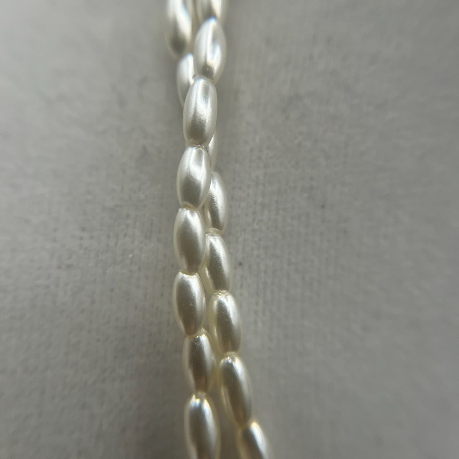 Vintage Y2K Double Strand White Rice Seed Bead Necklace Women's jewellery - Thumbnail 6