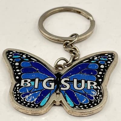 Big Sur Blue Butterfly Keychain Enamel California Souvenir Nature Travel Gift - Thumbnail 3