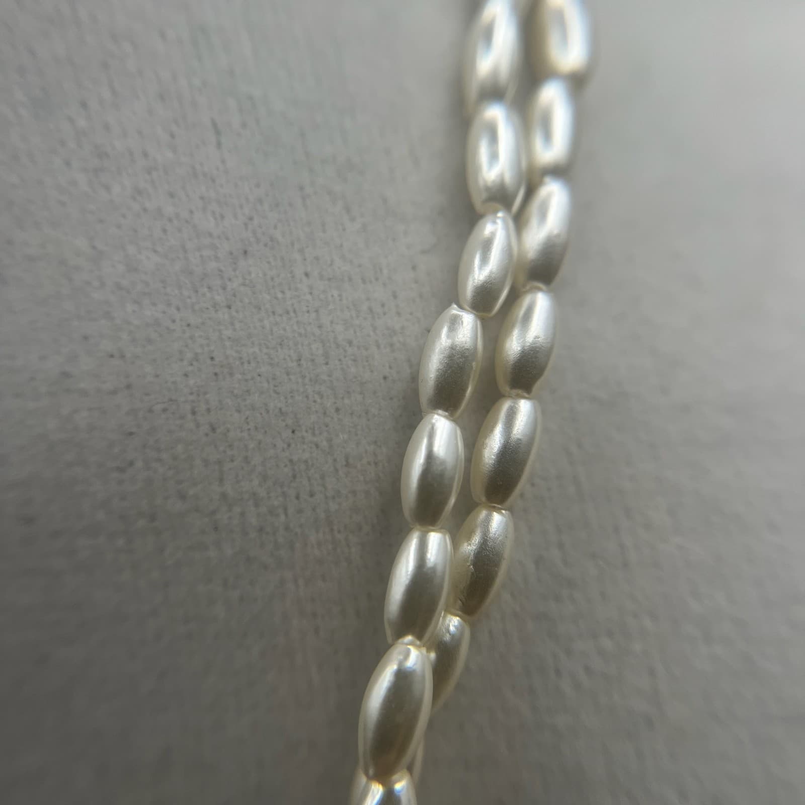 Vintage Y2K Double Strand White Rice Seed Bead Necklace Women's jewellery - Thumbnail 4