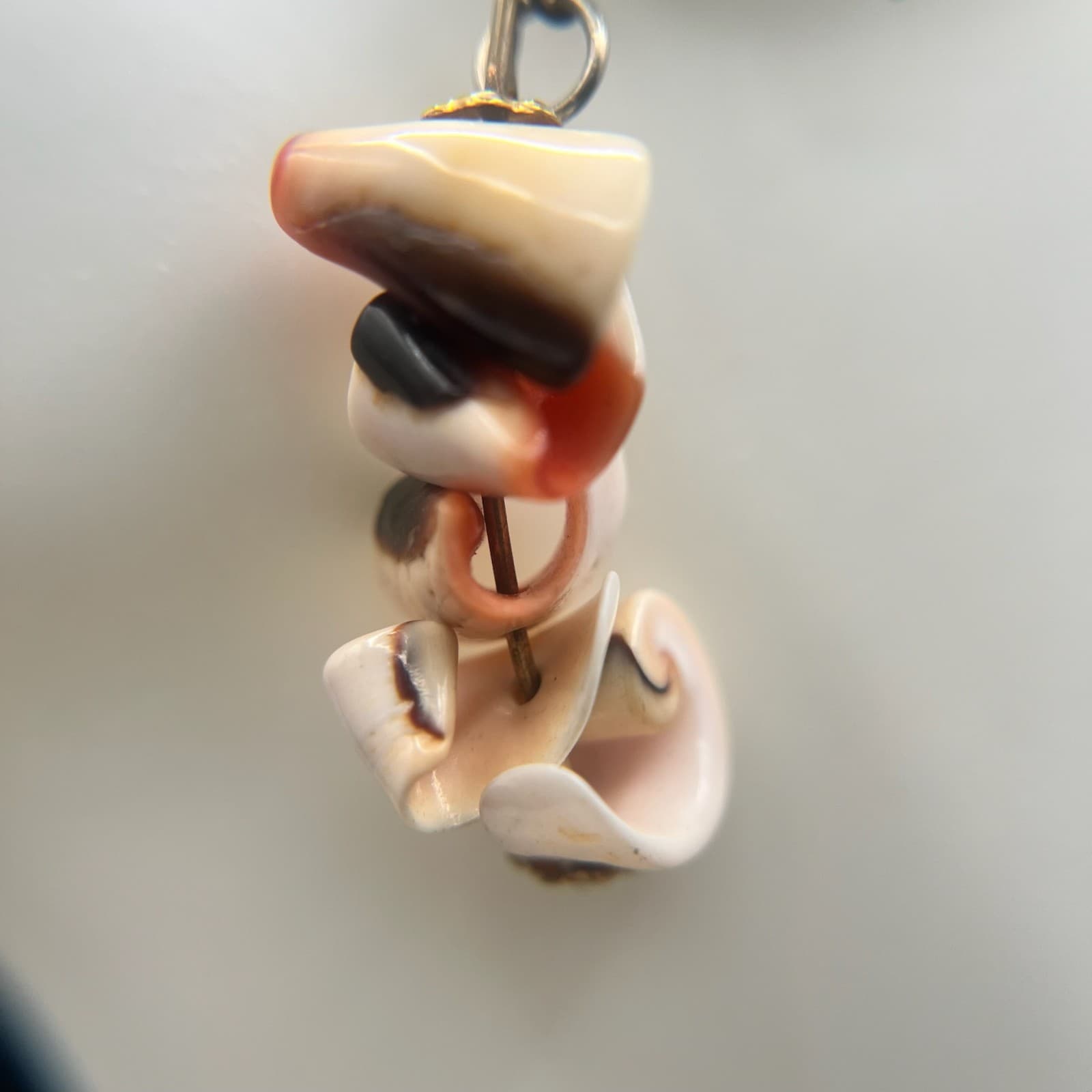 Vintage Y2K Natural Shell Chip Dangle Earrings Jewelry Beach Cowrie Fish Hook - Thumbnail 7