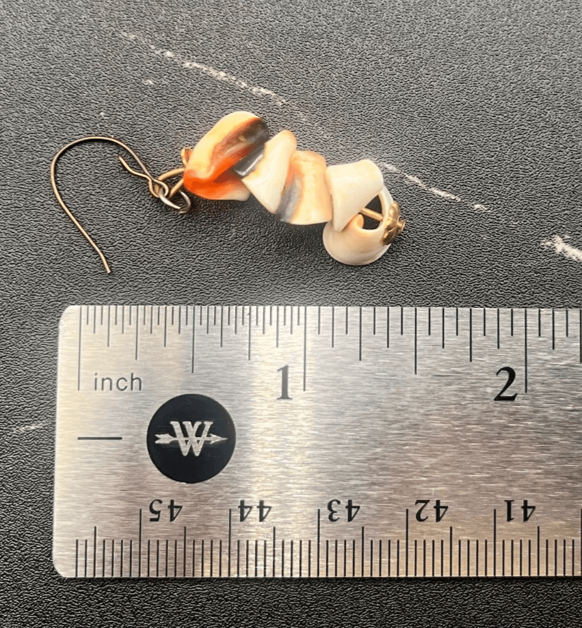 Vintage Y2K Natural Shell Chip Dangle Earrings Jewelry Beach Cowrie Fish Hook - Thumbnail 11