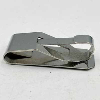 Vintage Brushed Gold Tone Slim Metal Money Clip Modernist Minimalist Accessory - Thumbnail 5