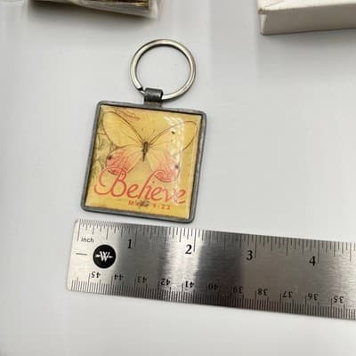Christian Believe Butterfly Keychain Mark 9:23 Scripture Religious Faith Gift - Thumbnail 6