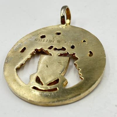 Saint John's Hospital Epicurean Society Vintage Gold Tone Pendant William W Lee - Thumbnail 4