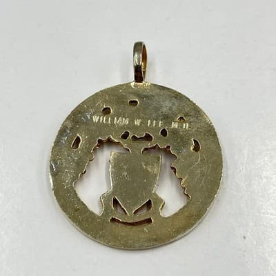 Saint John's Hospital Epicurean Society Vintage Gold Tone Pendant William W Lee - Thumbnail 3